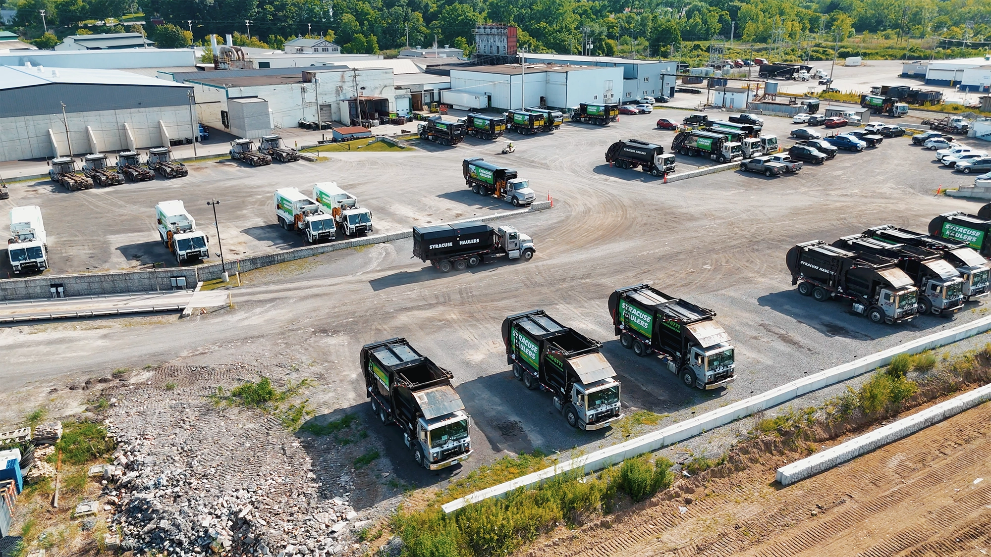 syracuse haulers facility on thompson road in syracuse, ny drone view