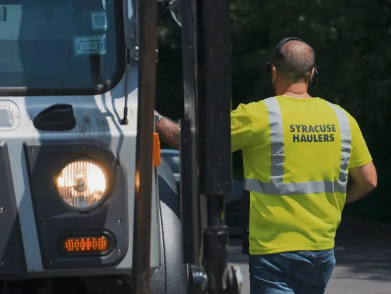 syracuse haulers employee operating a truck